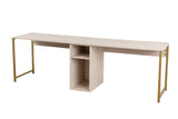 Twin Study Desk Study Office Travertine Gold 240x60 cm Melamine 