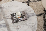 Round Coffee Table Marble Tiered Melamine 90 cm Orin 