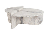 Round Coffee Table Marble Tiered Melamine 90 cm Orin 