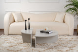 Round Coffee Table Grey Tiered Melamine 90 cm Orin 