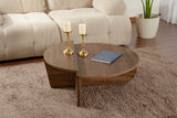 Round Coffee Table 85 cm Natural Walnut Melamine Orin 