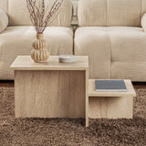 Beige Marble Look Melamine Coffee Table Eterna 