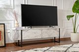 TV Cabinet Marble Melamine Black Frame Blitz 50x180x29.5 cm 
