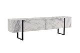 TV Cabinet Marble Melamine Black Frame Blitz 50x180x29.5 cm 