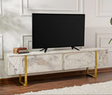TV Cabinet Marble Melamine Golden Frame Blitz 50x180x29.5 cm 