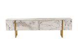 TV Cabinet Marble Melamine Golden Frame Blitz 50x180x29.5 cm 