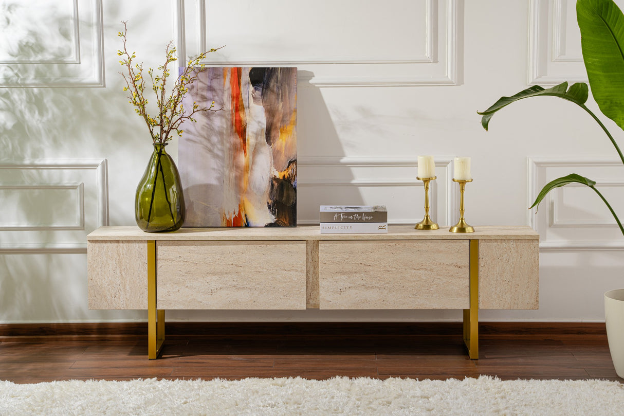 TV Unit Beige Melamine Fouden Frame Blitz 50x180x29.5 cm 