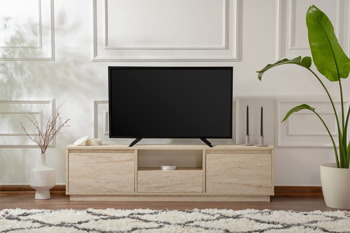 TV Cabinet Beige Melamine Flare 42x160x29.5 cm 