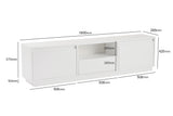 TV Meubels - TV Meubel Vanguard Naturel Wit Melamine 160x42x29,5 cm - Dimehouse