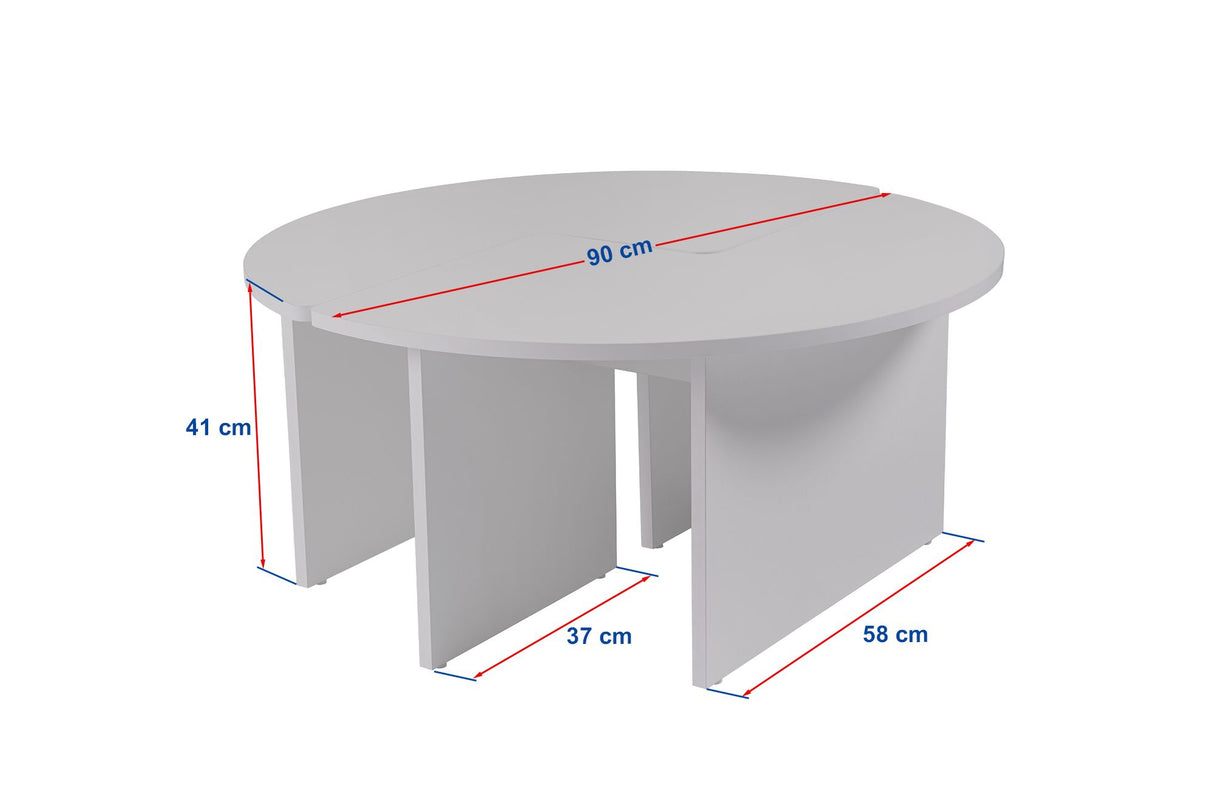 Salontafels - Ronde Salontafel Moari Atlantisch Dennenhout Melamine 90 cm - Dimehouse