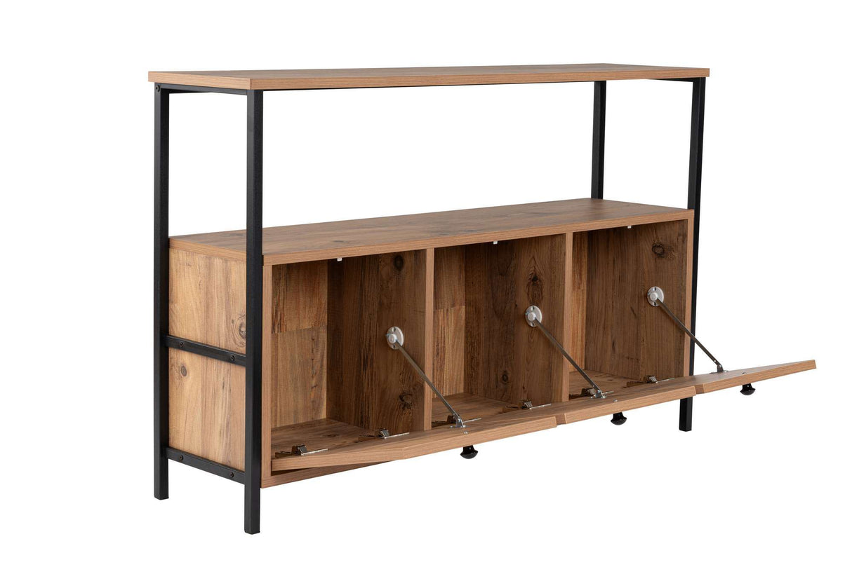 Sideboard Atlantic Pine Saloce - Black Frame - Three Compartments - 120x77 cm 