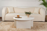 Round Coffee Table Moari Wood Look White Melamine 90 cm 