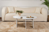 Round Coffee Table Moari White Melamine 90 cm 