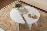 Round Coffee Table Moari White Melamine 90 cm 