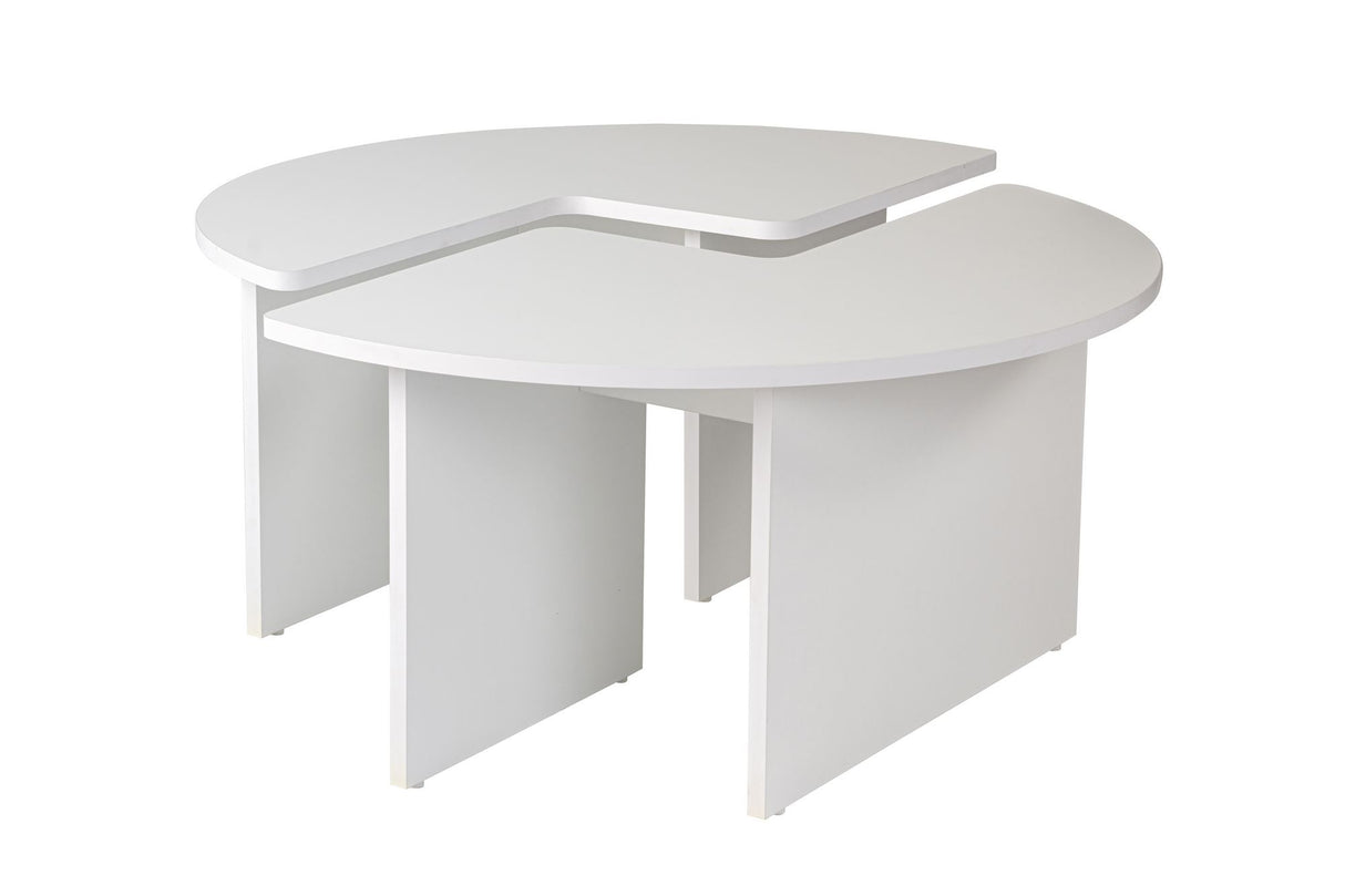 Round Coffee Table Moari White Melamine 90 cm 