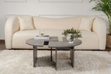 Round Coffee Table Moari Concrete Look Gray Melamine 90 cm 