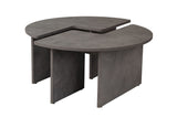 Round Coffee Table Moari Concrete Look Gray Melamine 90 cm 