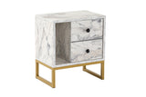 Nightstand Marble Melamine Golden Frame Pulsar 