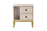 Nightstand Beige Melamine Pulsar - Golden Frame 