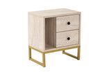 Nightstand Beige Melamine Pulsar - Golden Frame 