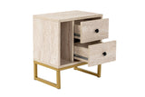 Nightstand Beige Melamine Pulsar - Golden Frame 