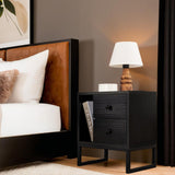 Nightstand Black Melamine Pulsar 