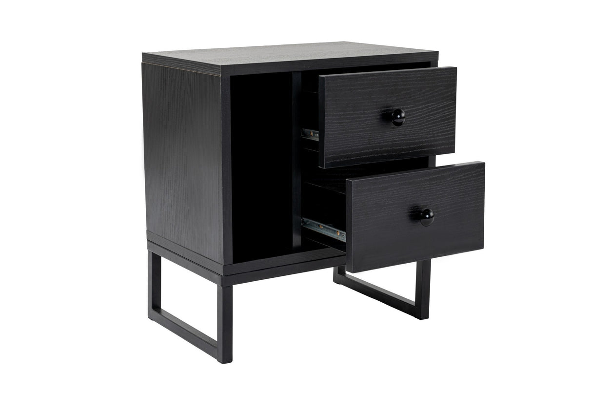 Nightstand Black Melamine Pulsar 