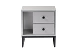 Nightstand Gray Melamine Pulsar - Black Frame 