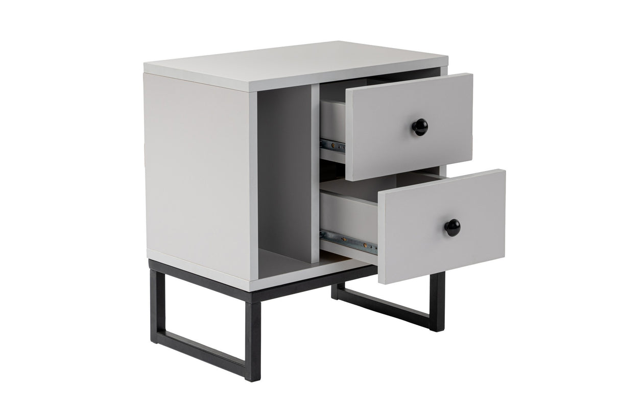 Nightstand Gray Melamine Pulsar - Black Frame 