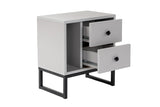 Nightstand Gray Melamine Pulsar - Black Frame 