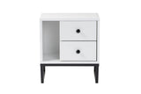 Nightstand White Melamine Pulsar - Black Frame 