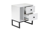 Nightstand White Melamine Pulsar - Black Frame 