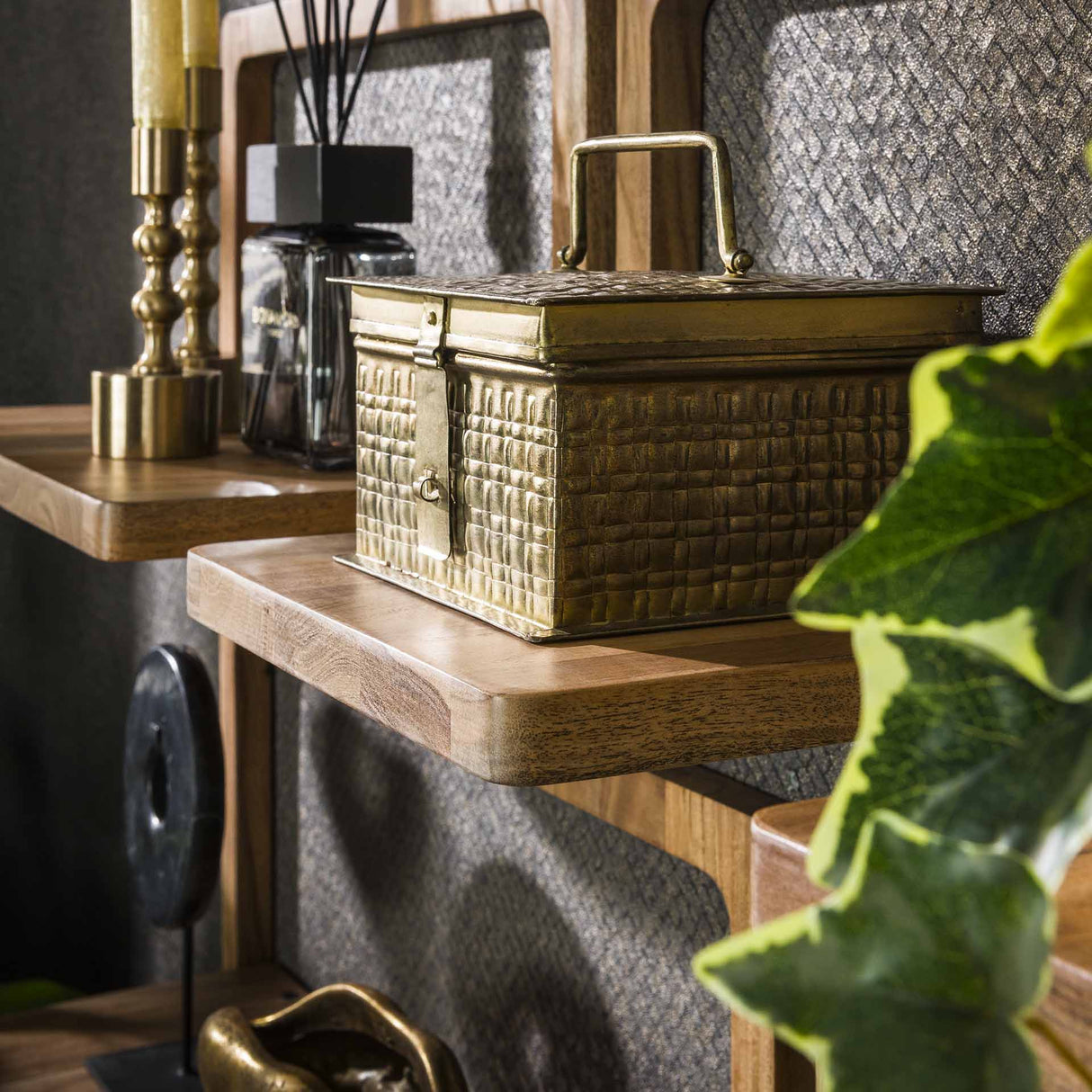 Set of 5 Wall shelves Mats Acacia Wood