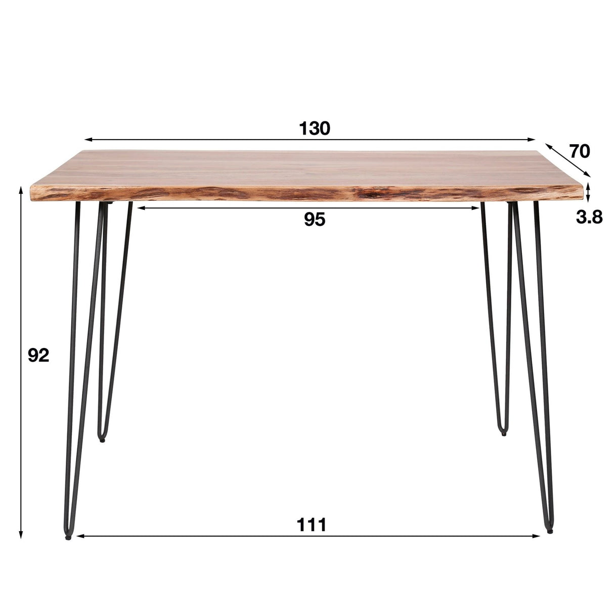 Industrial Bar Table Acacia Wood Elin 130 cm