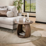 Bijzettafels - Bijzettafel Nore Massief Acacia Bruin 60x60x46 cm - Dimehouse