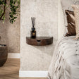 Bedside Tables - Floating Semicircular Bedside Tables Set 2 Acacia - Dimehouse