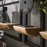 Set of 5 Wall shelves Viggo Acacia Wood Metal