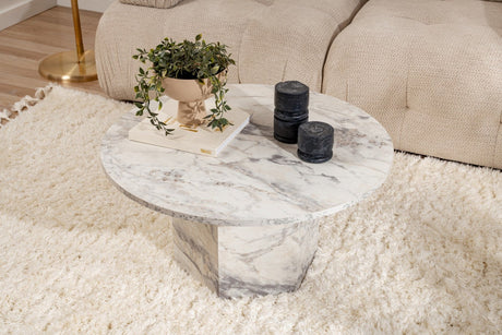 Round Coffee Table Vano Marble Look 80 cm 