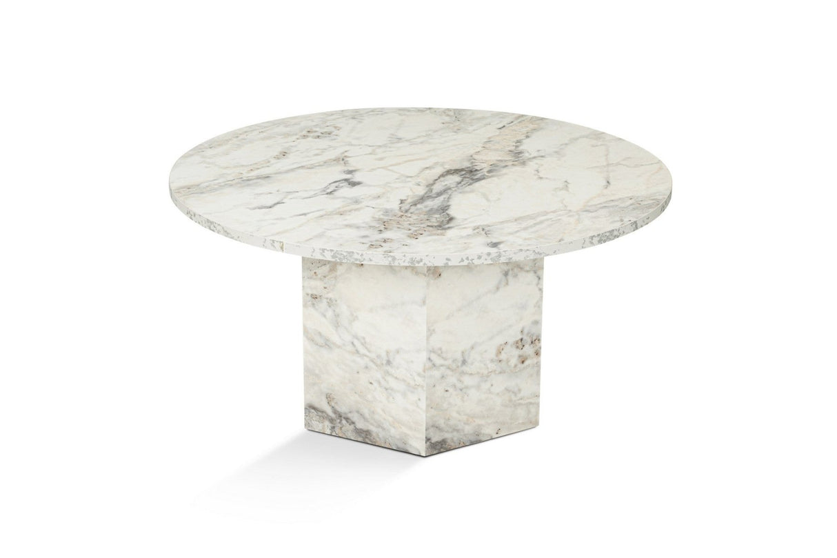 Coffee tables - Round Coffee Table Vano Marble Look 80 cm - Dimehouse