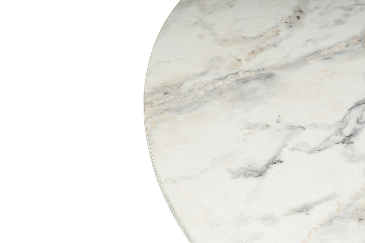Coffee tables - Round Coffee Table Vano Marble Look 80 cm - Dimehouse
