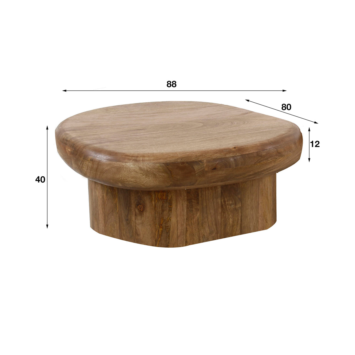 Salontafels - Organische salontafel Kacie mangohout zandkleur - Dimehouse