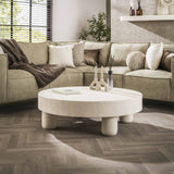 Coffee table Sinan Ø60 cm Marble composite White