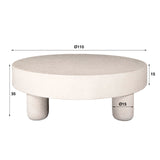 Coffee table Sinan Ø60 cm Marble composite White