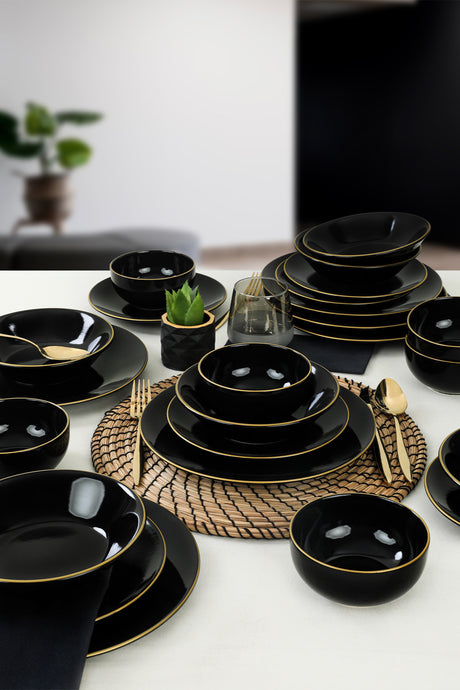 TY040424F650A841600MAET600 Black Gold 100% CERAMIC STONEWARE 27 cm wide