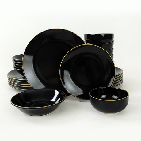TY040424F650A841600MAET600 Black Gold 100% CERAMIC STONEWARE 27 cm wide