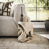 Side Table Round Brett Teak Wood Tree Trunk White Wash Ø30 cm