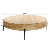Coffee tables - Round coffee table Caro acacia wood Ø120 cm natural - Dimehouse