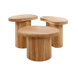 Salontafels - Ronde salontafel set van 3 Adam robuust acaciahout - Dimehouse