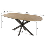 Organic dining table Annemé Herringbone 180 x 95 cm