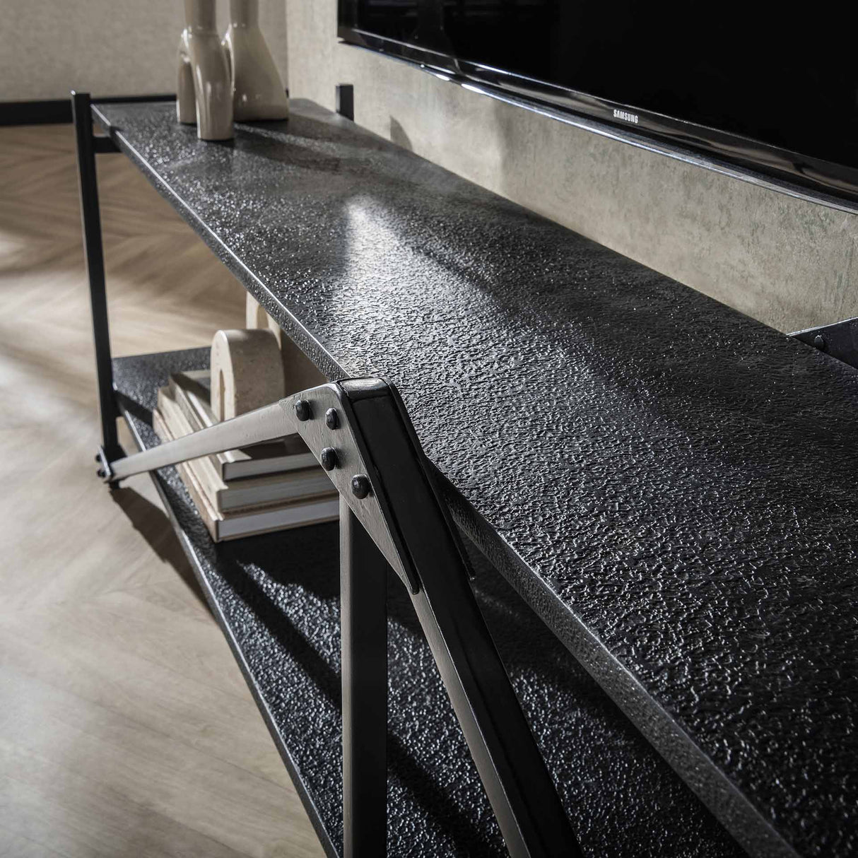 TV Furniture Loek Gray Metal 220 cm 